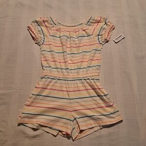 Old Navy girls size 8 or Medium striped short romper, pull on, New